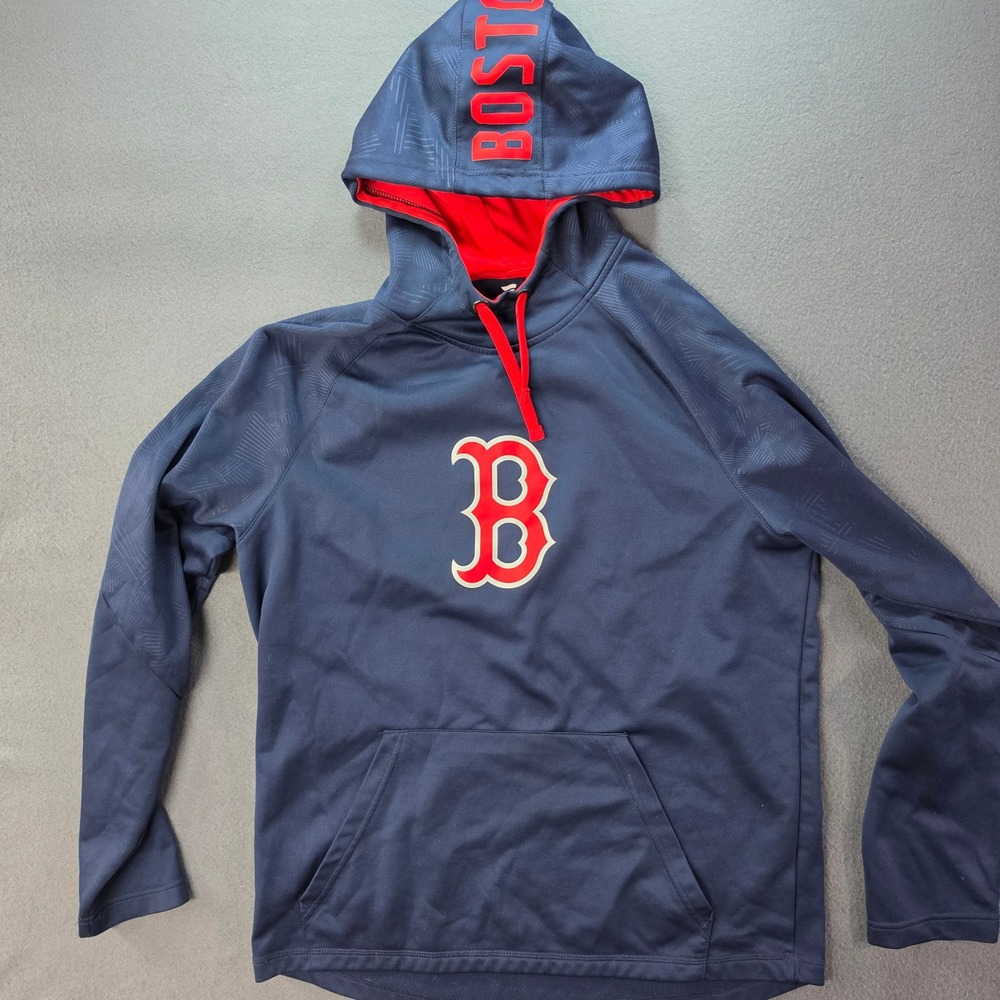 Fanatics Boston Red Sox MLB Hoodie Mens Large Navy Blue Pullover Sweatshirt
